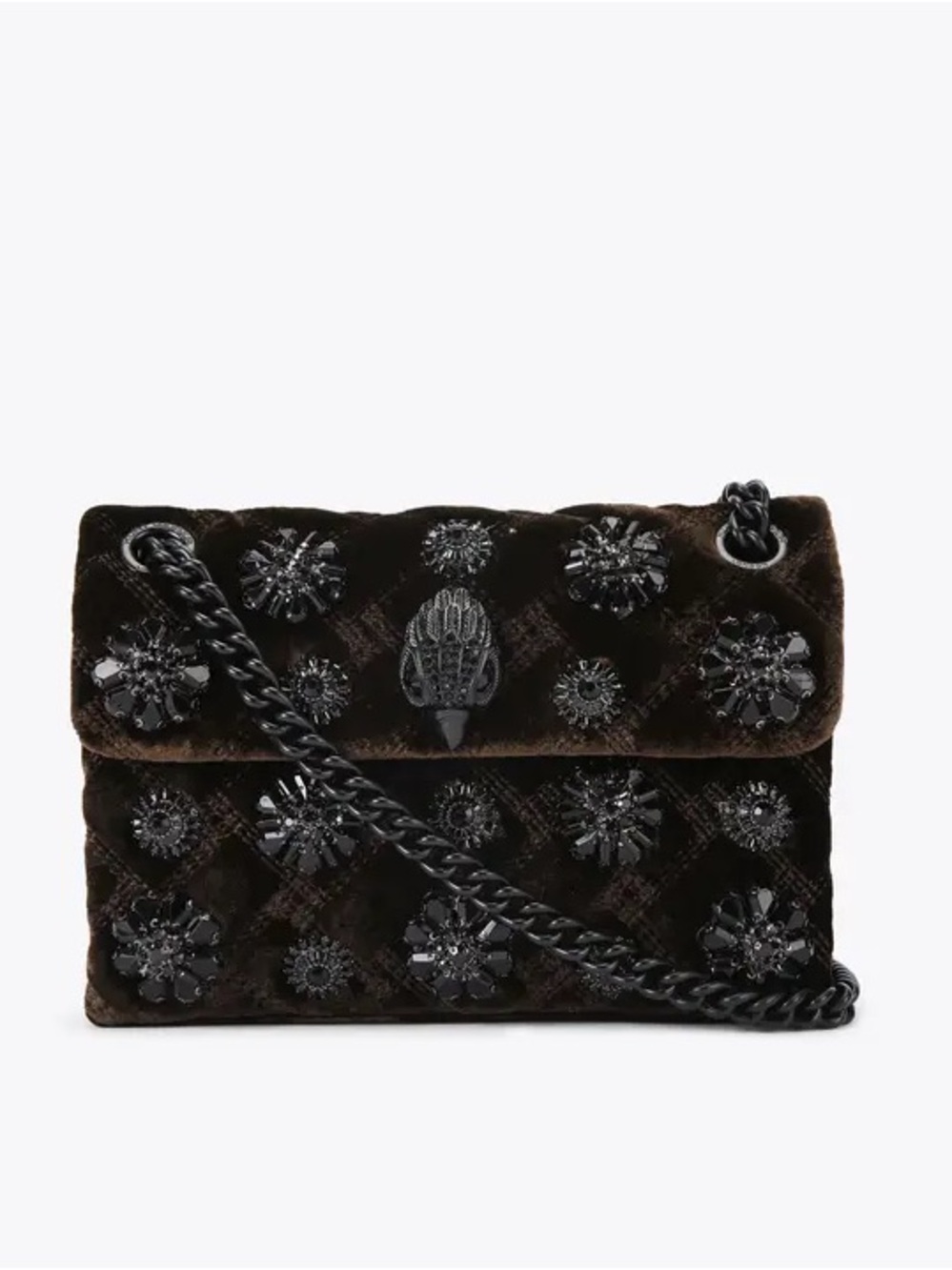 Kurt Geiger London Mini Velvet Kensington Bag Brown/Black